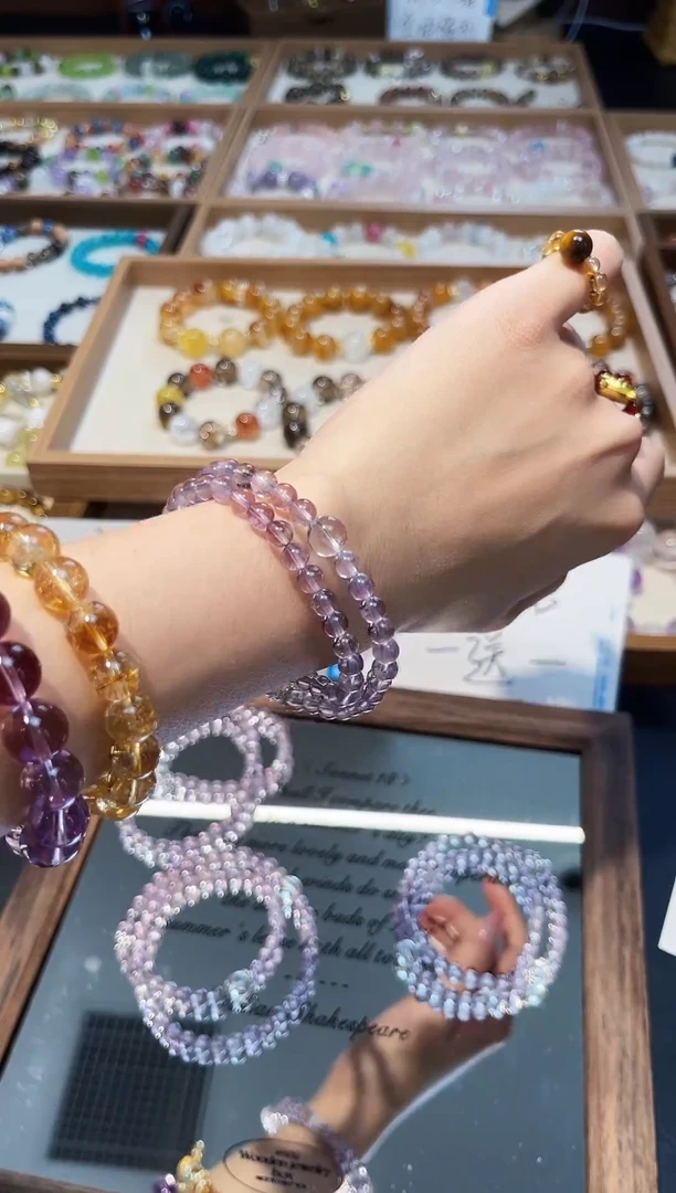 未镶嵌手串水晶紫水晶双圈/多样性发一