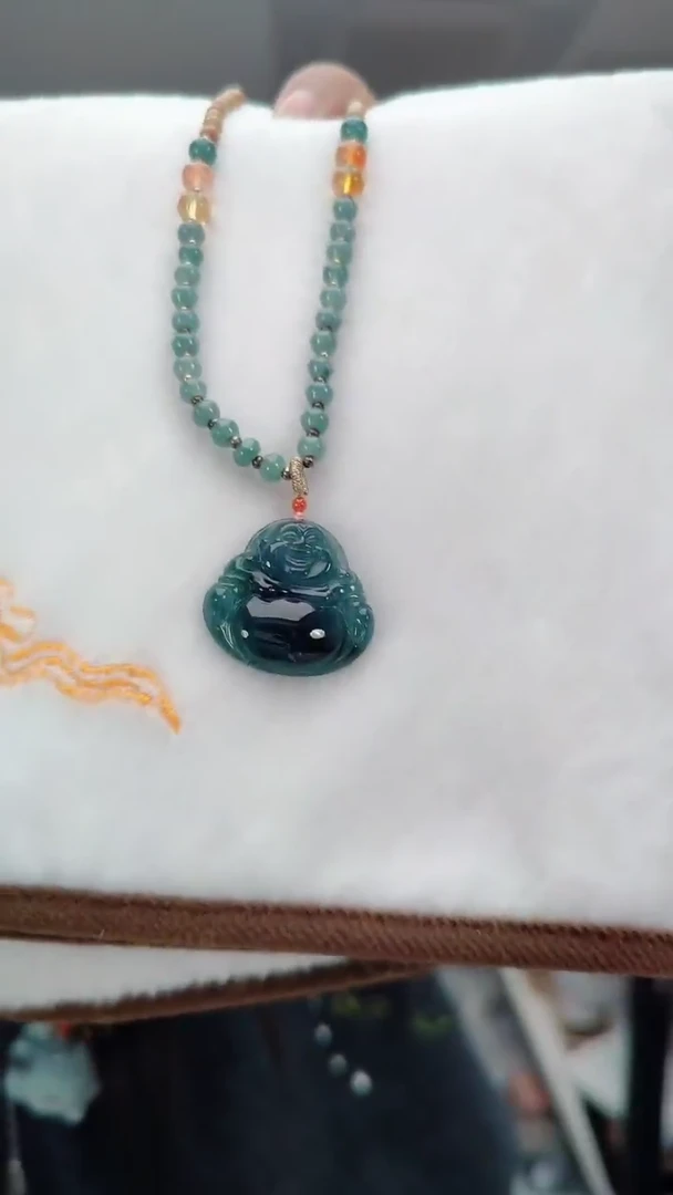 颈饰未镶嵌翡翠0694翡翠佛公吊坠加链