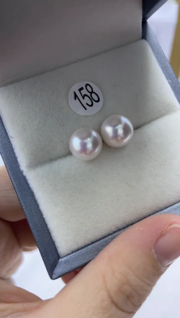 银S925镶嵌耳饰淡水珍珠158