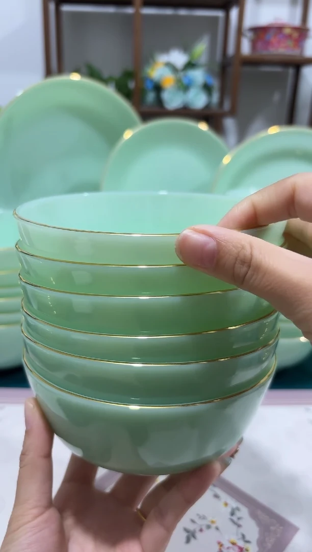 5.5英寸玉瓷碗6个口径13.8厘米