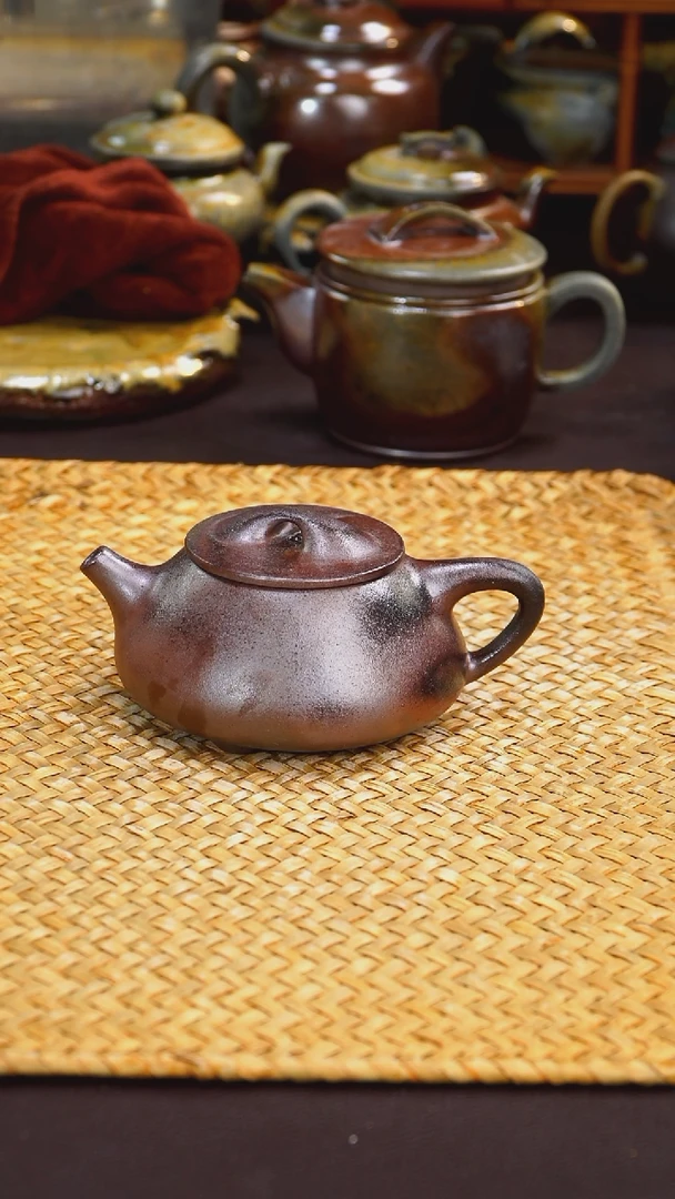 茶壶紫砂纯自然柴烧