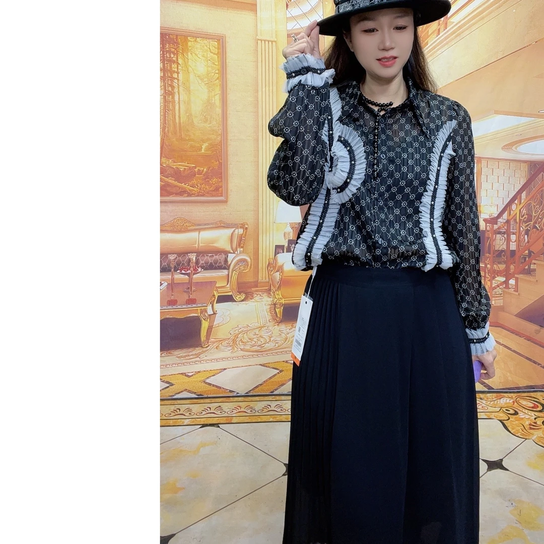 1373新款欧货蕾丝气质宽松时尚休闲百搭衬衫