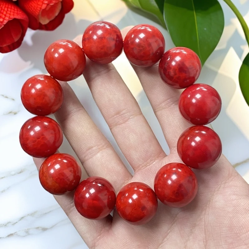赤血红卡玛瑙手串尺寸约20mm12颗