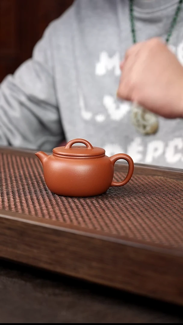 茶壶紫砂朱泥过桥莲子