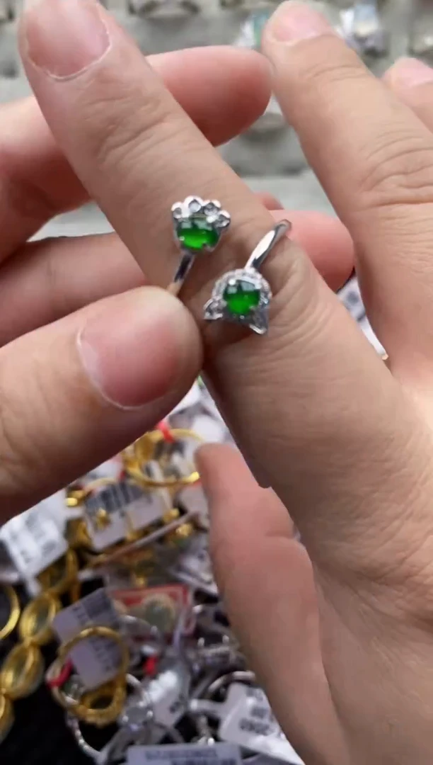 【闪购商品】翡翠戒指银S925镶嵌444444---3