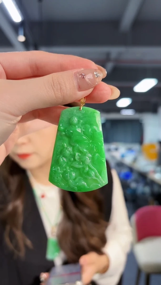 【闪购商品】翡翠颈饰18K金镶嵌缅料A货/支持复检/一件