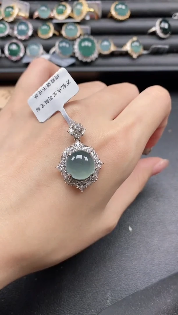 翡翠戒指银S925镶嵌51511