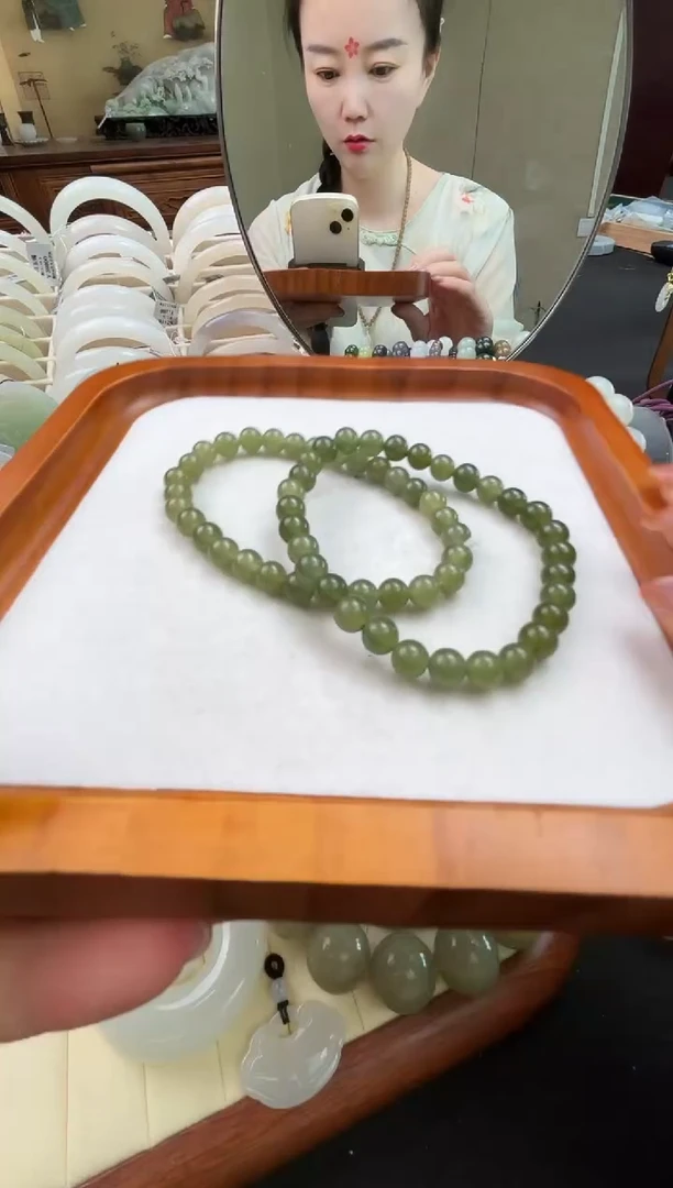 未镶嵌手链和田玉晴水手串卡6mm天然和田玉