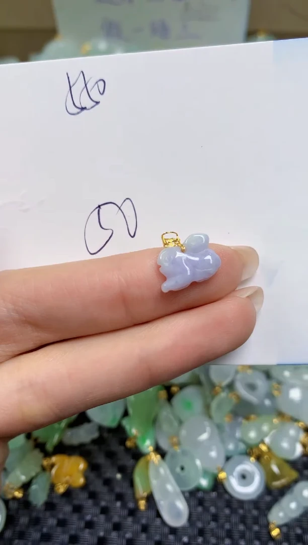 【闪购商品】翡翠颈饰18K金镶嵌天然缅甸A货翡翠