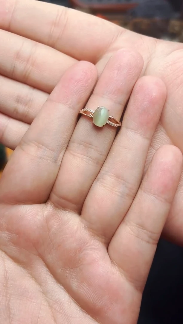 【闪购商品】和田玉戒指银S925镶嵌戒指01