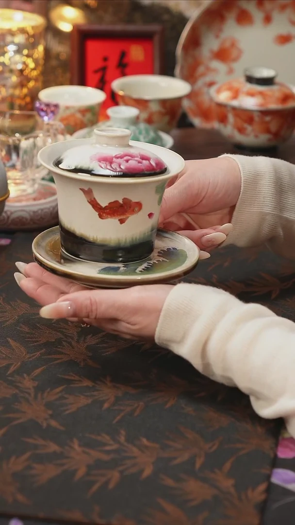 杯景德镇陶瓷杯碗柴烧多人