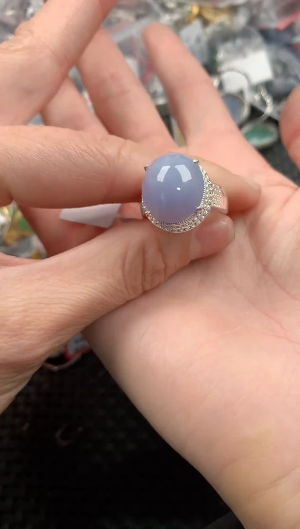 银S925镶嵌戒指翡翠333------8