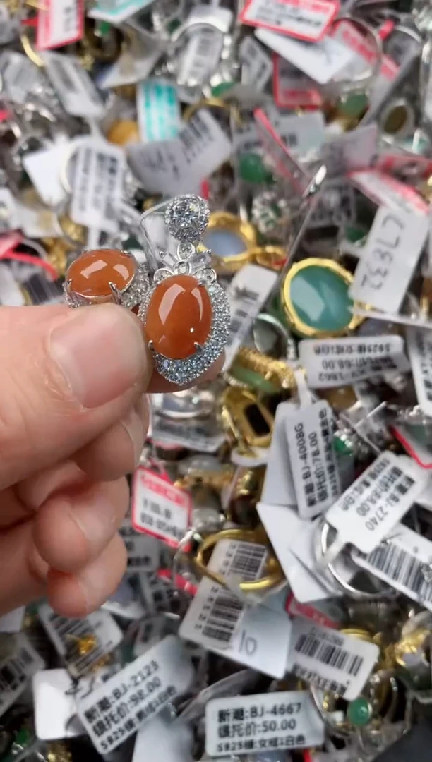 银S925镶嵌戒指翡翠555       9