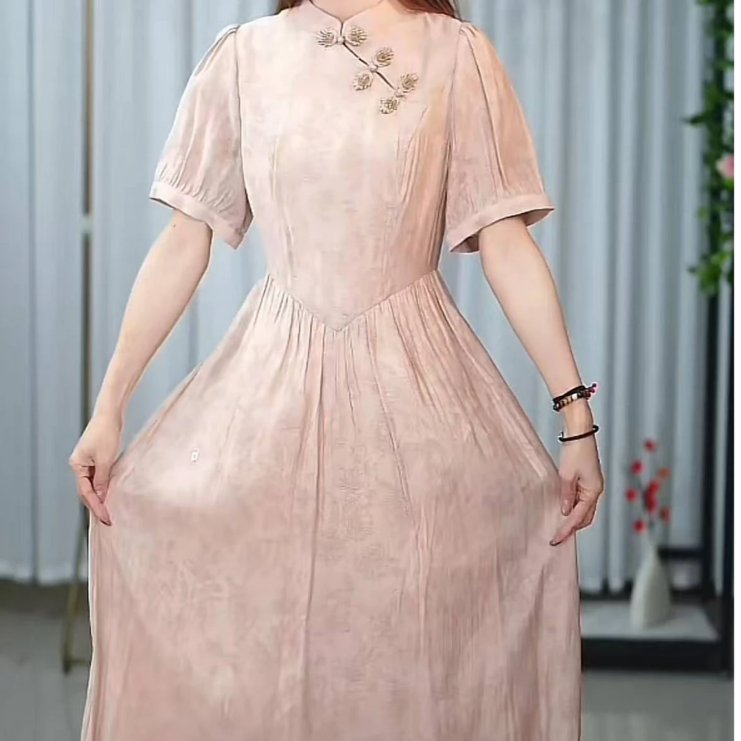 C38-C休闲百搭显瘦连衣裙舒适大气简约减龄遮屁时尚高端气质