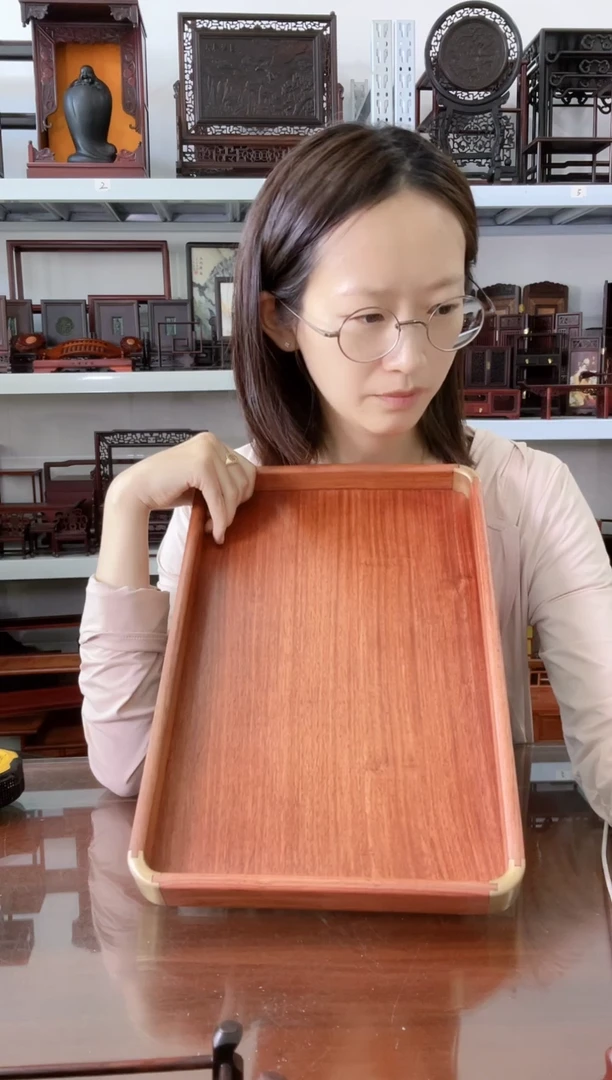 大果紫檀（缅甸花梨）茶盘独板36*24    100