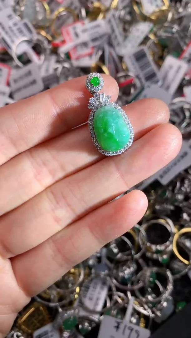 银S925镶嵌戒指翡翠111---6