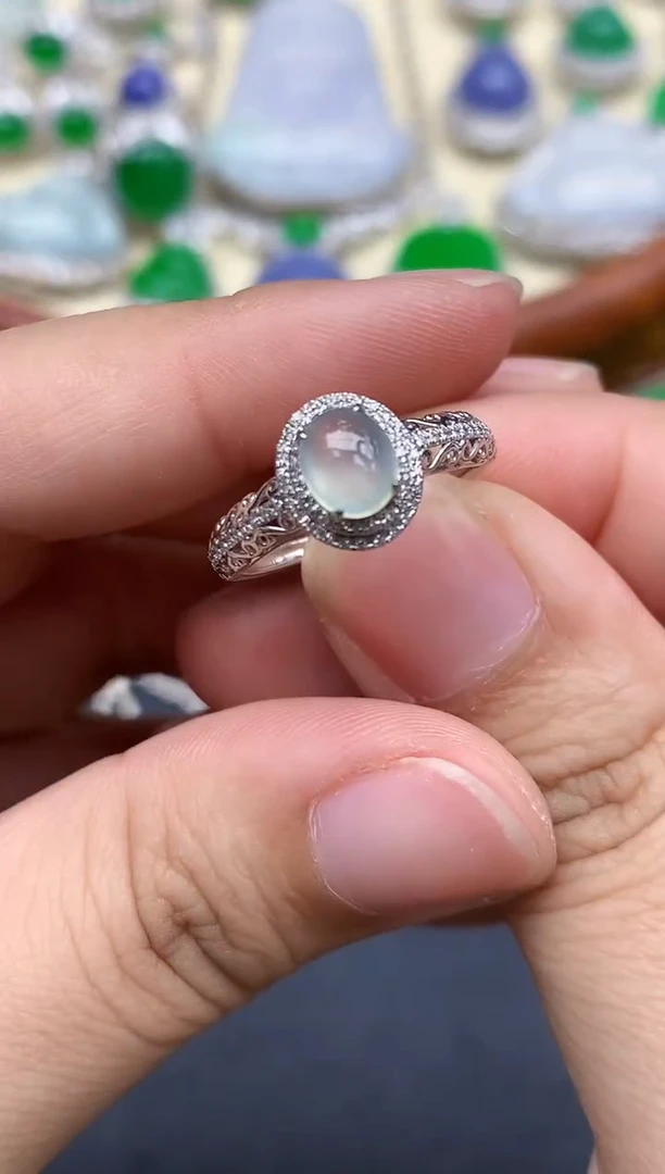 18K金镶嵌戒指翡翠348-中国好珍宝