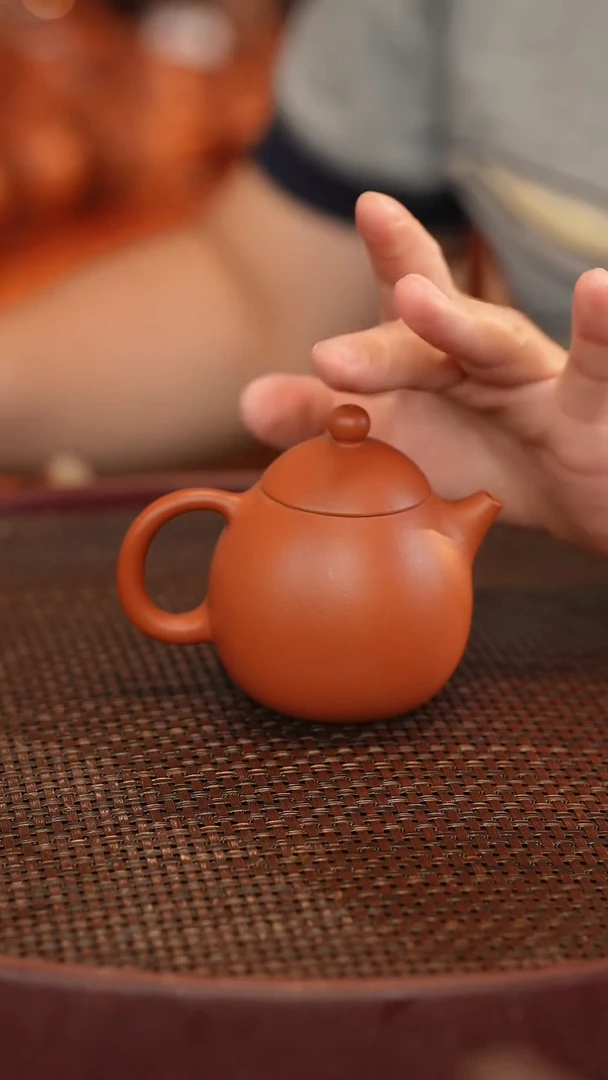 茶壶紫砂朱泥 半手工 龙蛋 140cc