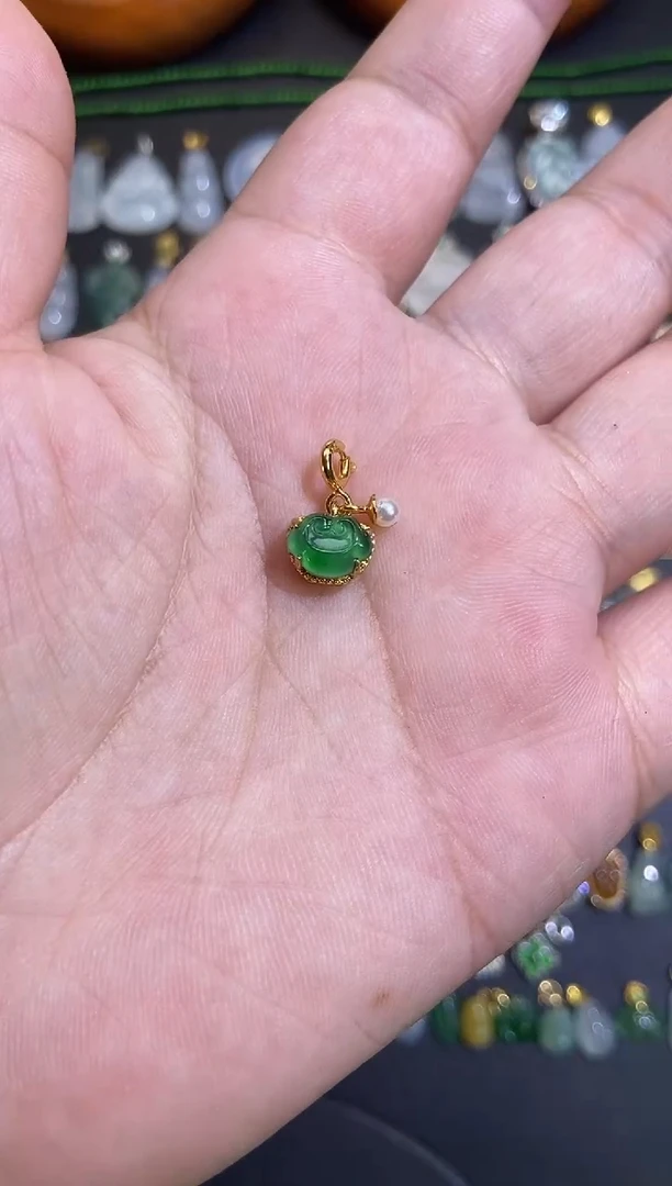 翡翠银S925镶嵌吊坠(不含链)1