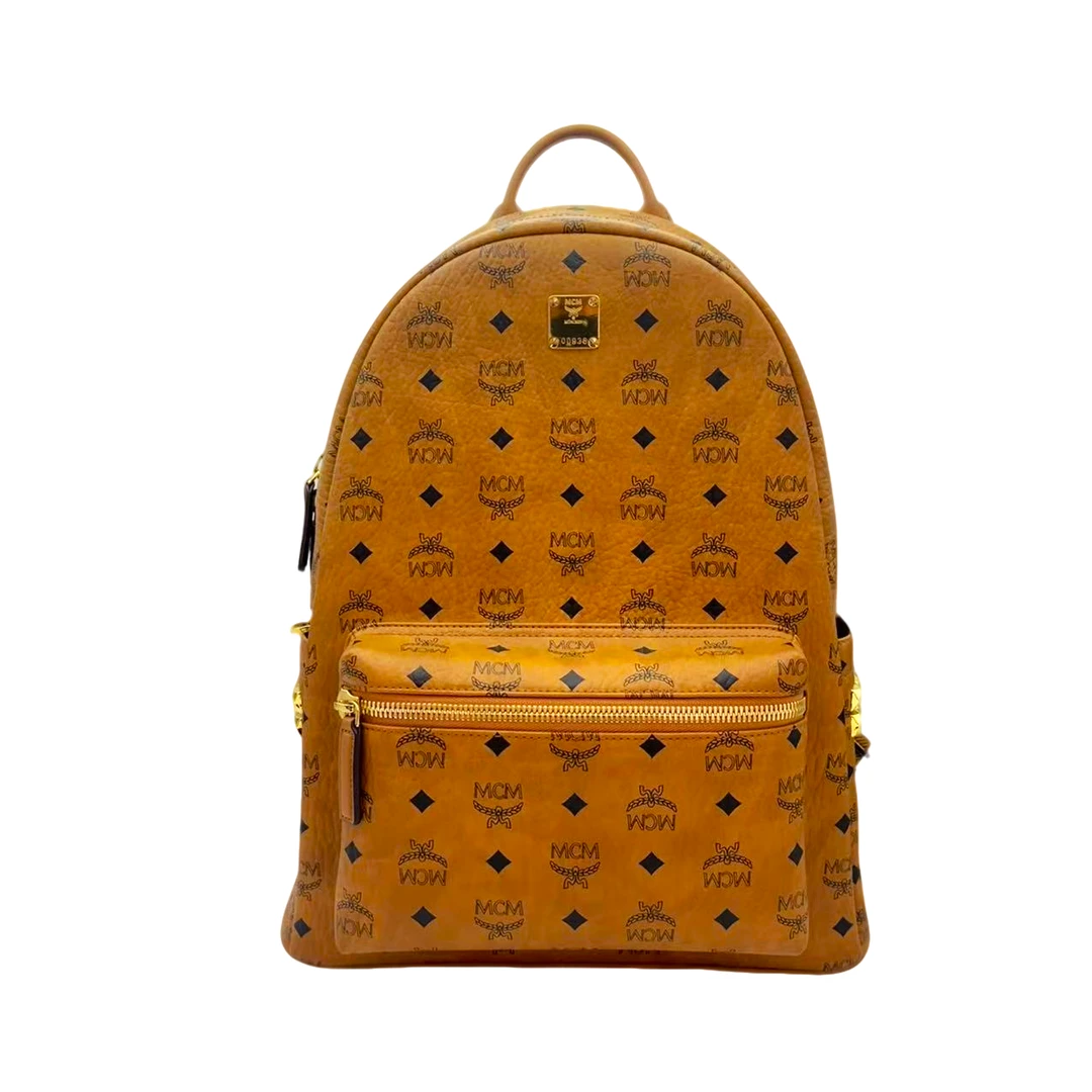 99新 MCM 双肩包中号干邑色/通用链接