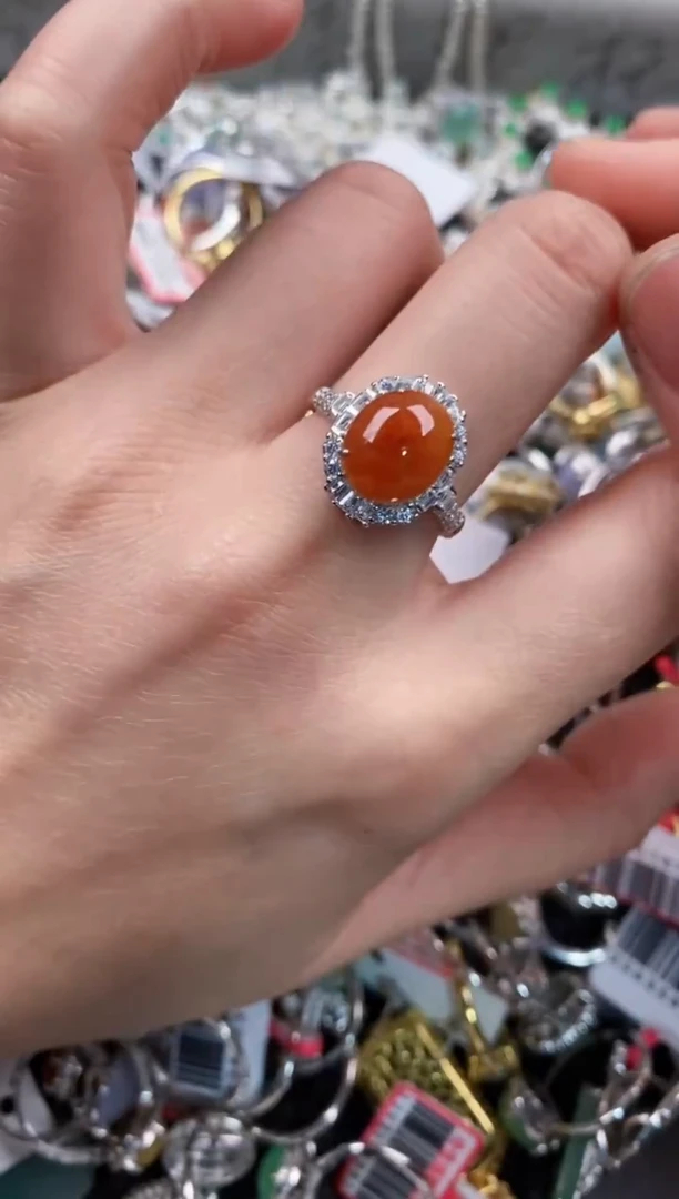 银S925镶嵌戒指翡翠888            1