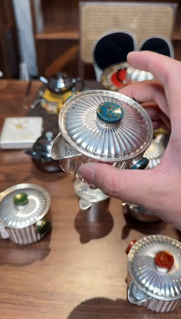 【闪购商品】呆坐 菊瓣纹大漆宝瓶壶·蓝金