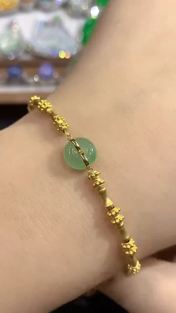 颈饰18K金镶嵌翡翠29-手链