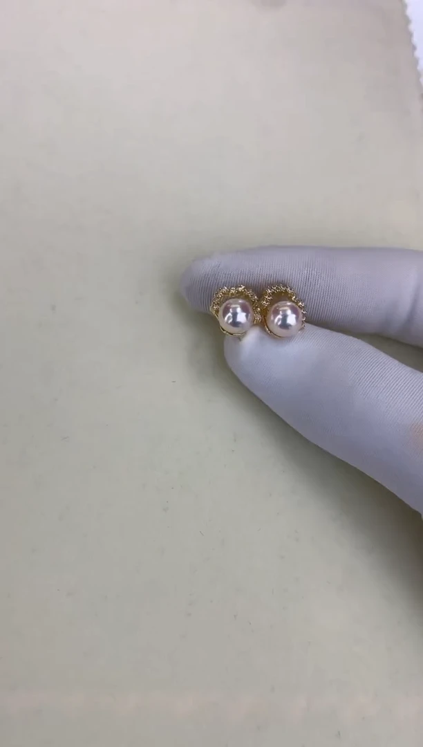 银S925镶嵌DA海水珍珠 GD028 耳钉