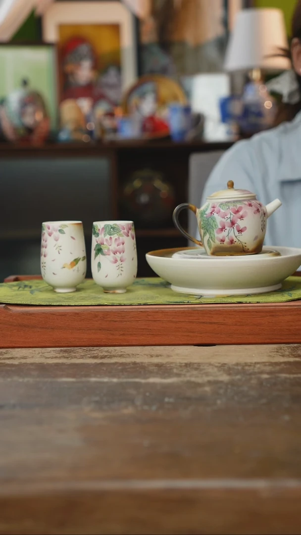 摆件景德镇釉下手绘陶瓷茶具，茶叶罐，咖啡杯