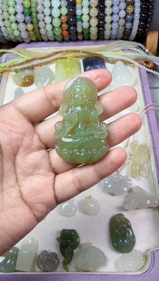 和田玉未镶嵌颈饰忕*观音吊坠