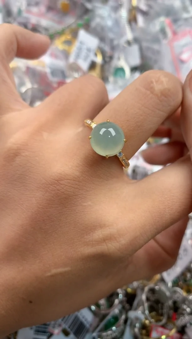 银S925镶嵌戒指翡翠888----1