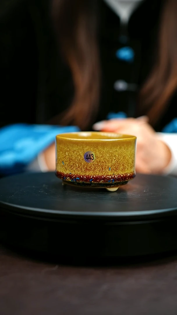 443#原矿钧瓷炉钧釉直口杯
