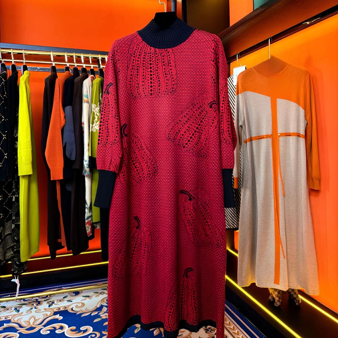 【101-200按照编码下单】新款气质显瘦大码毛衣连衣裙