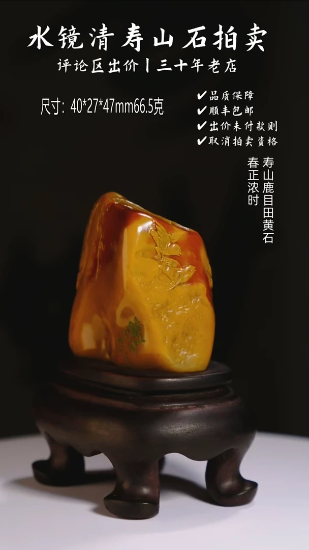 寿山石印石在**方寿山鹿目田黄石 春正浓时