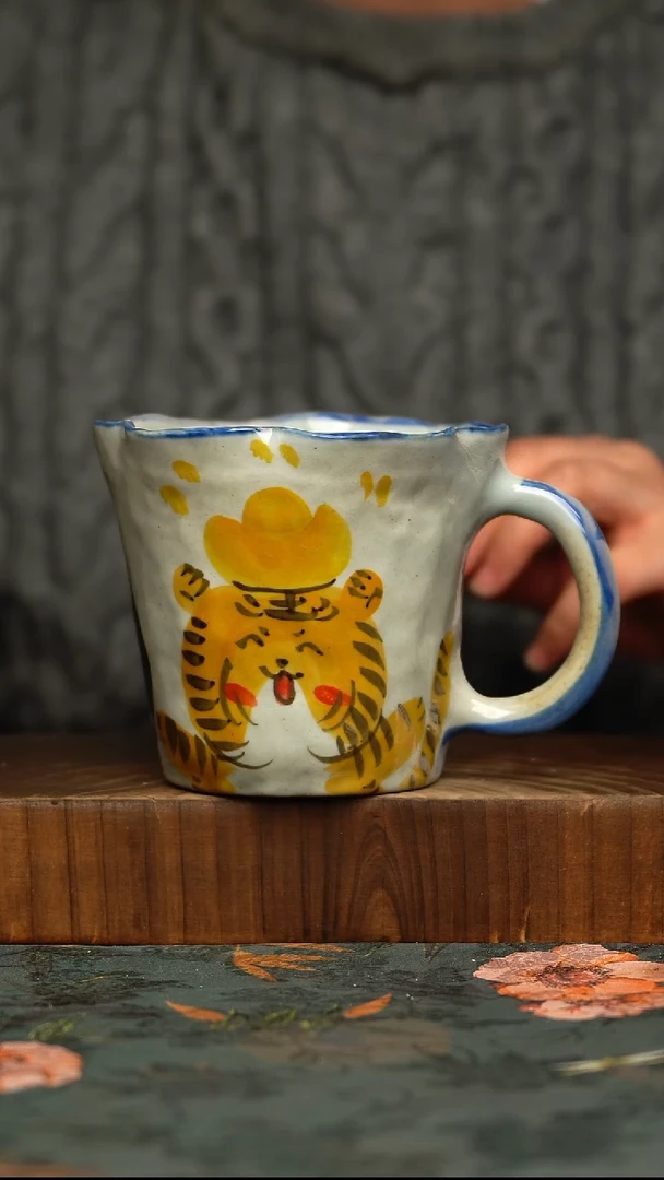 杯釉下彩手工手绘同款陶器