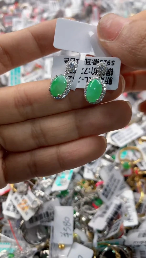 银S925镶嵌戒指翡翠555    2