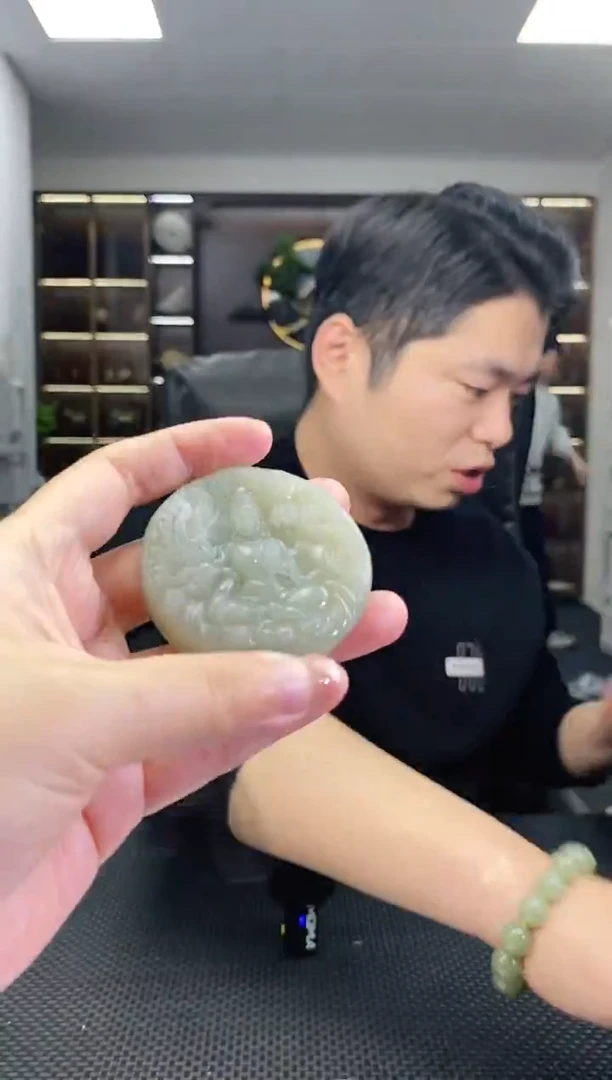 颈饰未镶嵌和田玉观音清货1