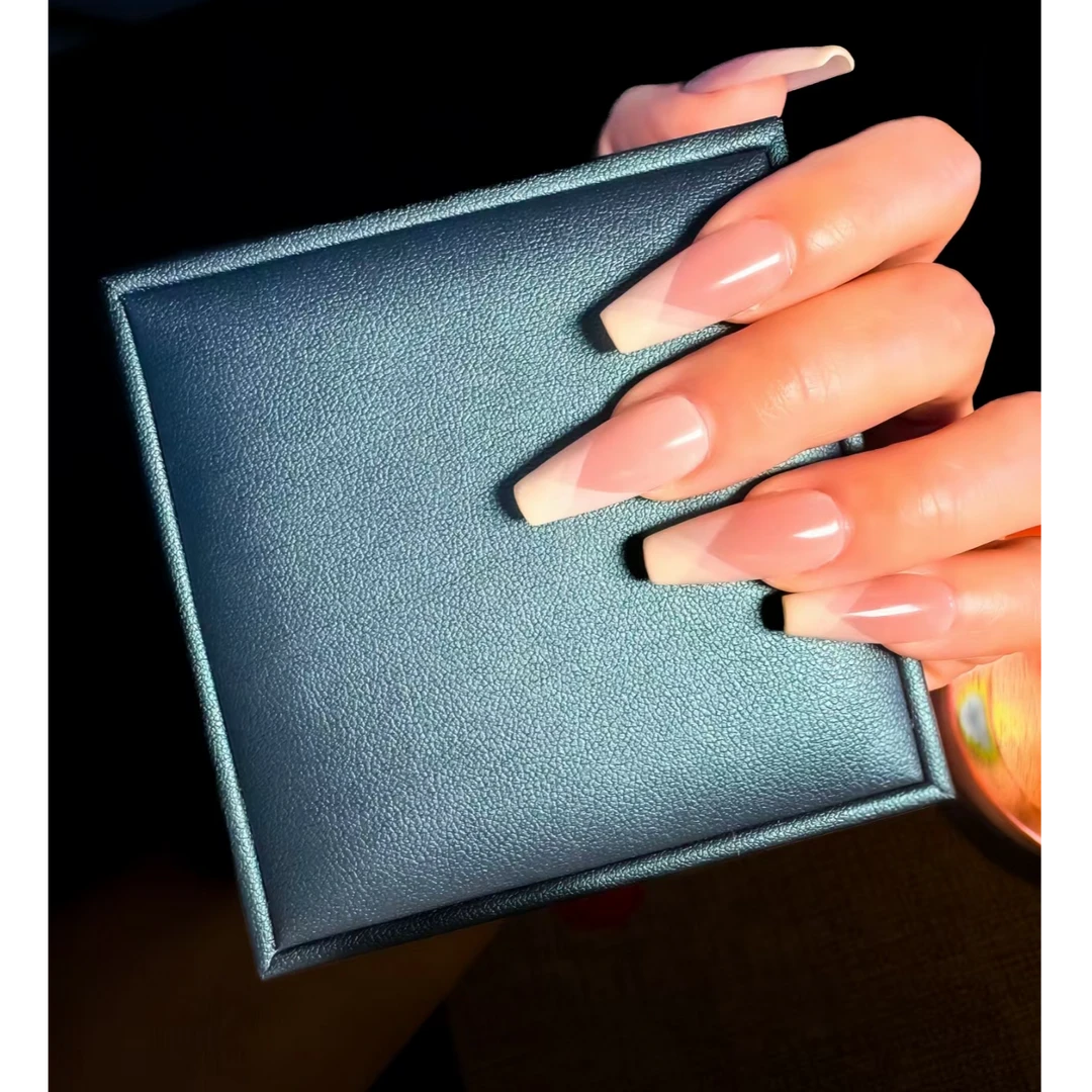 【夏日奶盖】裸色法式双式渐变纯手工显白高级感穿戴甲