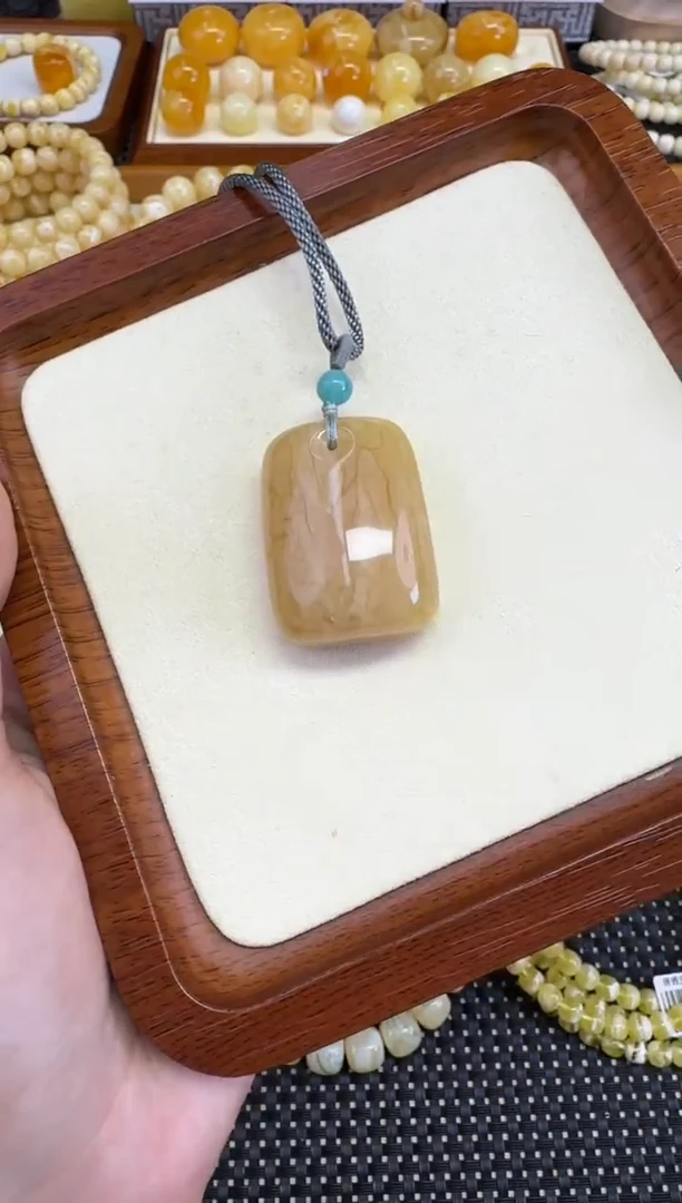 裸石琥珀未镶嵌宝衡 无双 蜜糖厚切牌虎皮妖花 手工制