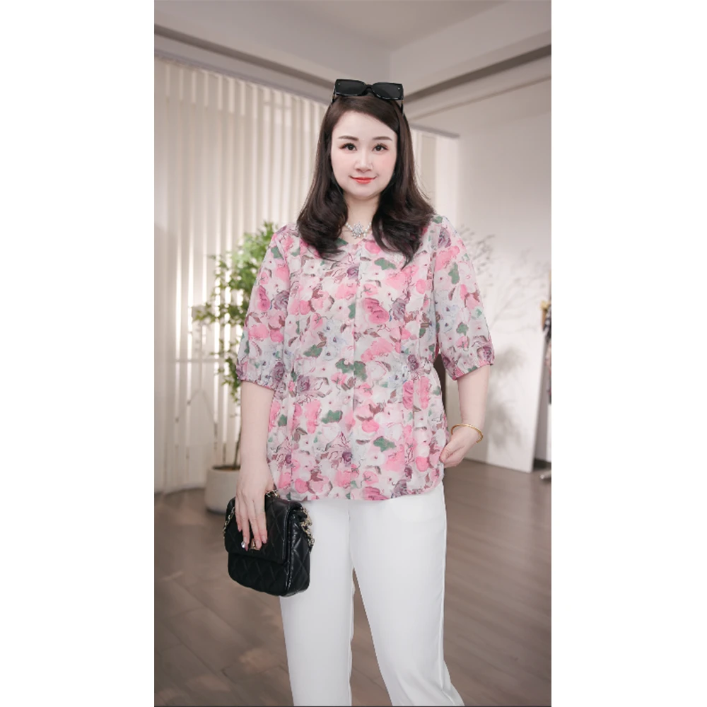 大码女装洋气百搭休闲显瘦上衣