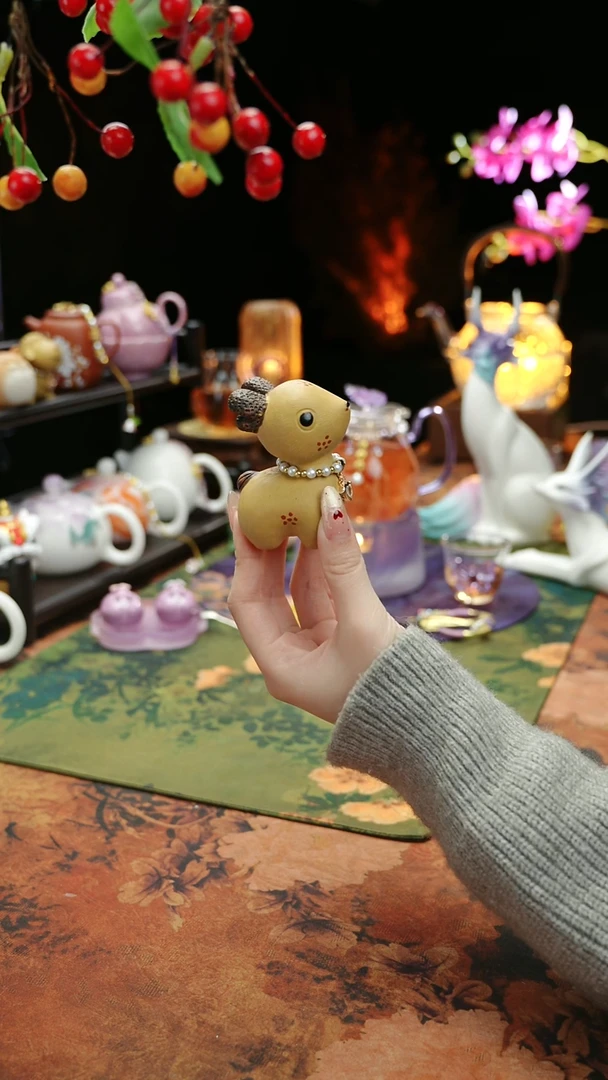 【闪购商品】一鹿有你紫砂茶宠摆件+链子