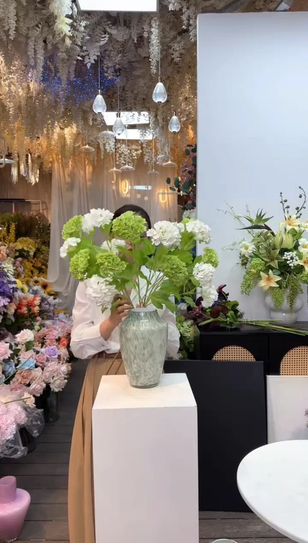 绣球6支 3绿色3白色