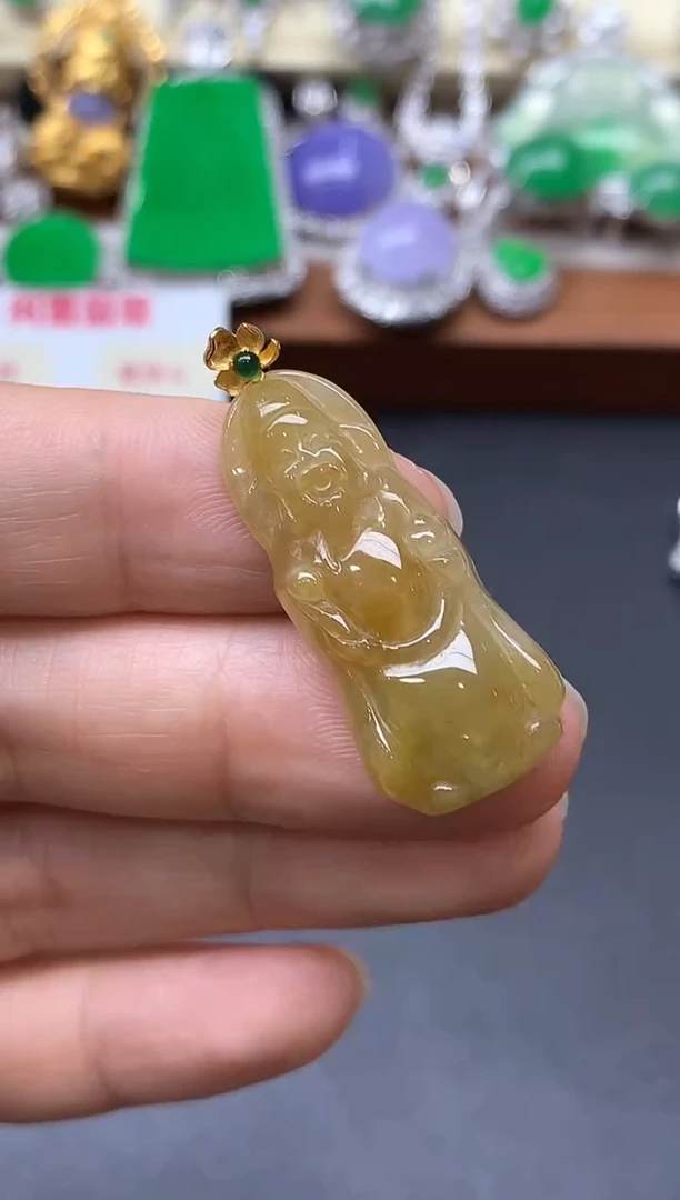 颈饰18K金镶嵌翡翠240-中国好珍宝