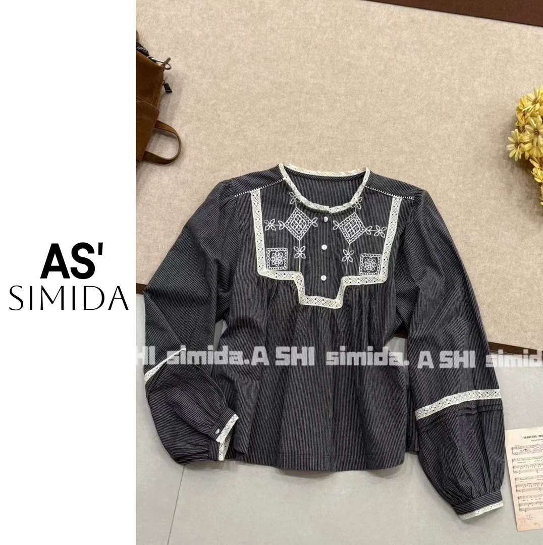 SIMIDA诗觅  韩系蕾丝刺绣工艺款上衣
