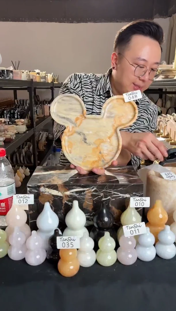 石材048库伦金异形盘