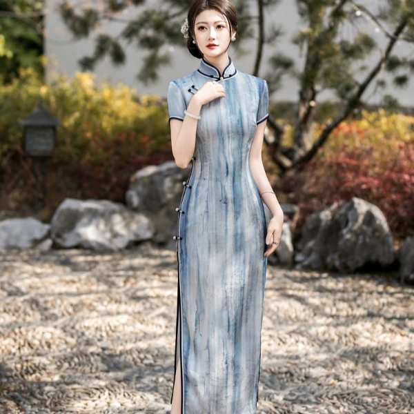 GUXI/故汐气质显瘦夏季修身优雅日常复古民国风旗袍