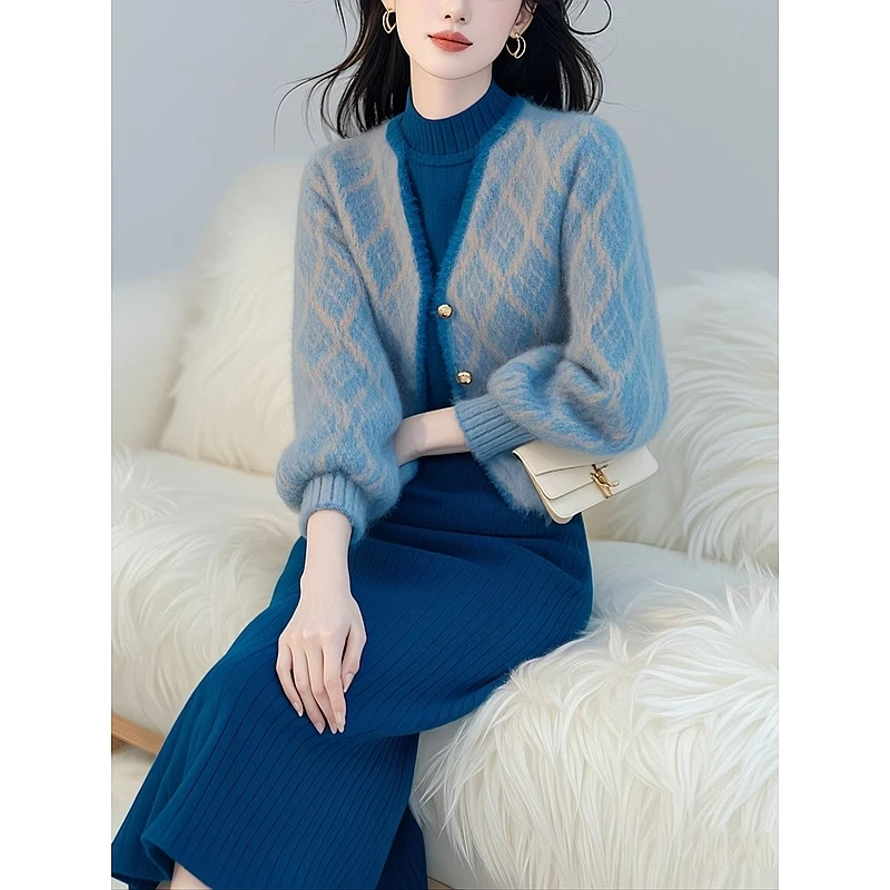 小香风穿搭时尚针织高级感盐系轻熟女上衣冬季洋气气质外穿