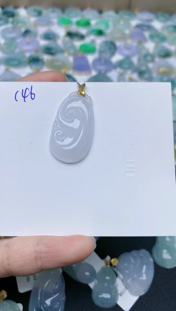 【闪购商品】翡翠颈饰18K金镶嵌天然翡翠A货    