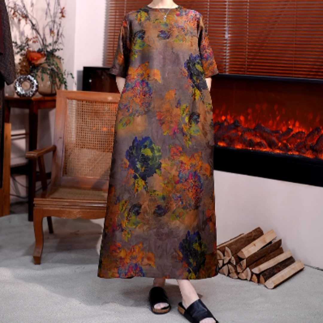 【清风明月——金枝玉叶】S1739  新中式珍藏重磅大袍子