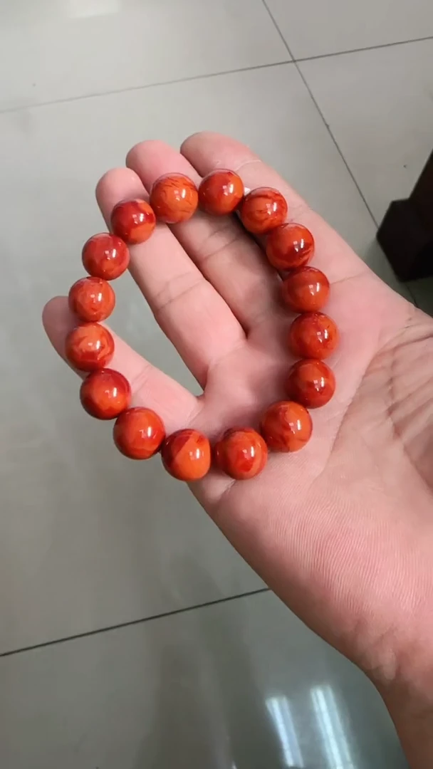 未镶嵌多样性发一件南红玛瑙【毕业级】14mm瓦西圆珠单圈